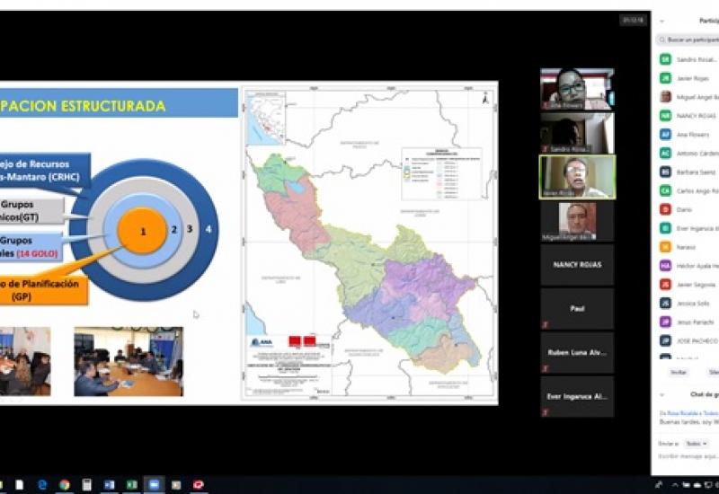 Consejo de Recursos Hídricos de Cuenca Interregional Mantaro en Primera Sesión Ordinaria a través de Plataforma Virtual