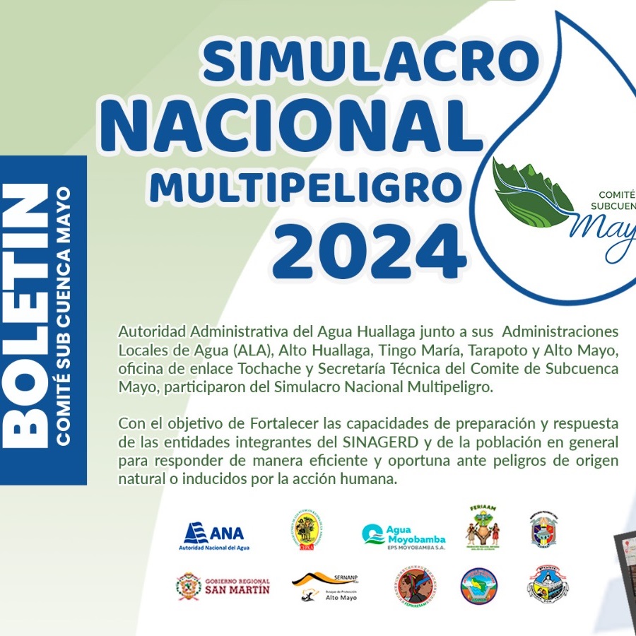 BOLETÍN SIMULACRO NACIONAL MULTIPELIGRO 2024 Mayo