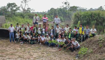 San Martín: Más de 200 escolares promotores ambientales de Nueva Cajamarca y Pósic participan en campaña ambiental “Sembremos Agua"