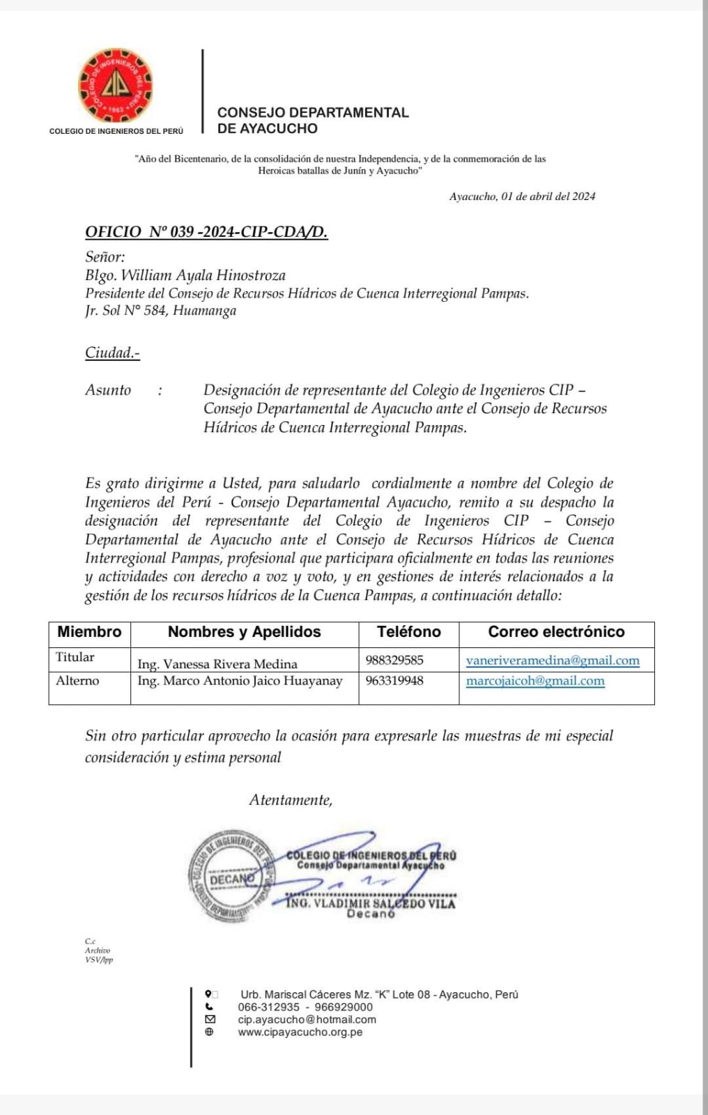 Oficio CIP