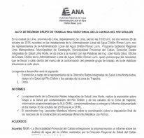 Acta de Reunion del Grupo de Trabajo Multisectorial de la Cuenca del Rio Chillon