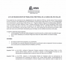 Acta de Reunion del Grupo de Trabajo Multisectorial de la Cuenca del Rio Chillon