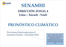 PRONOSTICO SENAMHI OCTUBRE-DICIEMBRE